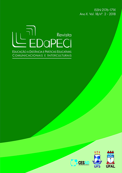 					Visualizar v. 18 n. 2 (2018): Revista EDaPECI - Educação a Distância e Práticas Educativas Comunicacionais e Interculturais
				