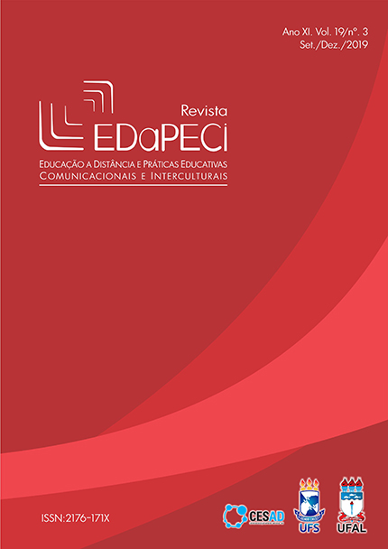 					Visualizar v. 19 n. 3 (2019): Revista EDaPECI - Educação a Distância e Práticas Educativas Comunicacionais e Interculturais
				